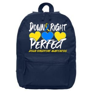 Down Right Perfect Down Syndrome Awareness 16 in Basic Backpack