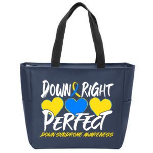 Down Right Perfect Down Syndrome Awareness Zip Tote Bag