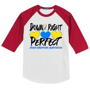 Down Right Perfect Down Syndrome Awareness Kids Colorblock Raglan Jersey