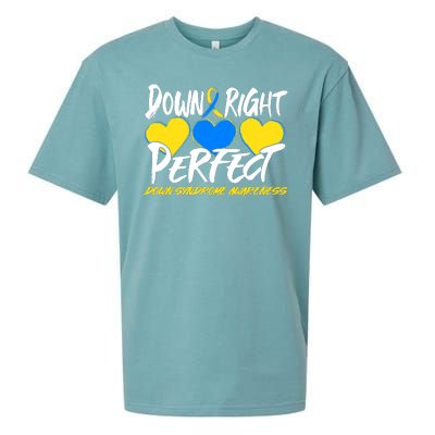 Down Right Perfect Down Syndrome Awareness Sueded Cloud Jersey T-Shirt