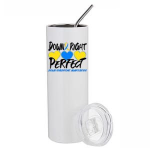 Down Right Perfect Down Syndrome Awareness Stainless Steel Tumbler