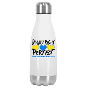 Down Right Perfect Down Syndrome Awareness Stainless Steel Insulated Water Bottle