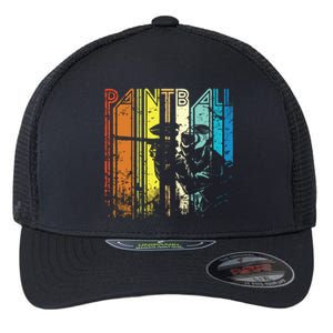 Distressed Retro Paintball For Gift Flexfit Unipanel Trucker Cap