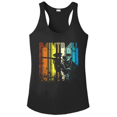 Distressed Retro Paintball For Gift Ladies PosiCharge Competitor Racerback Tank