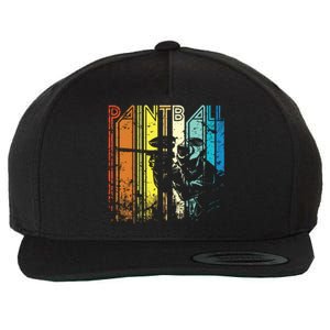 Distressed Retro Paintball For Gift Wool Snapback Cap