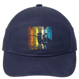 Distressed Retro Paintball For Gift 7-Panel Snapback Hat