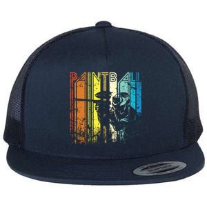 Distressed Retro Paintball For Gift Flat Bill Trucker Hat