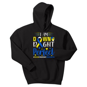 Down Right Perfect For Down Syndrome Awareness Gift Kids Hoodie