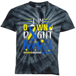 Down Right Perfect For Down Syndrome Awareness Gift Kids Tie-Dye T-Shirt