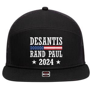 Desantis Rand Paul 2024 7 Panel Mesh Trucker Snapback Hat