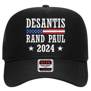 Desantis Rand Paul 2024 High Crown Mesh Back Trucker Hat