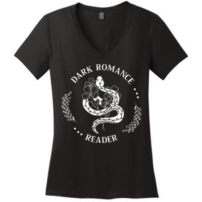 Dark Romance Reader Bookish Smut Reader Smutty Book Lover Women's V-Neck T-Shirt