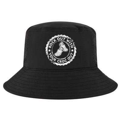 Distressed Retro Rock Out With Your Croc Out Nurse Cool Comfort Performance Bucket Hat