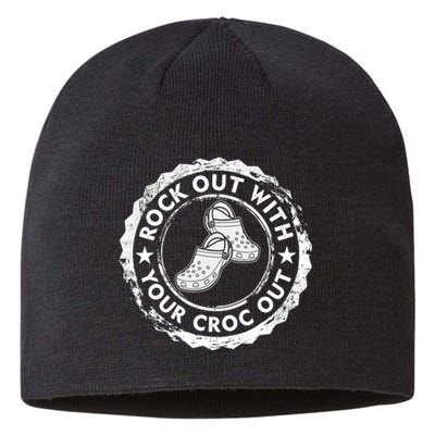 Distressed Retro Rock Out With Your Croc Out Nurse Sustainable Beanie