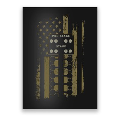 Drag Racing Race Car American Flag Vintage Camo Camouflage Funny Gift Poster