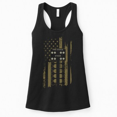 Drag Racing Race Car American Flag Vintage Camo Camouflage Funny Gift Womens Tank Top