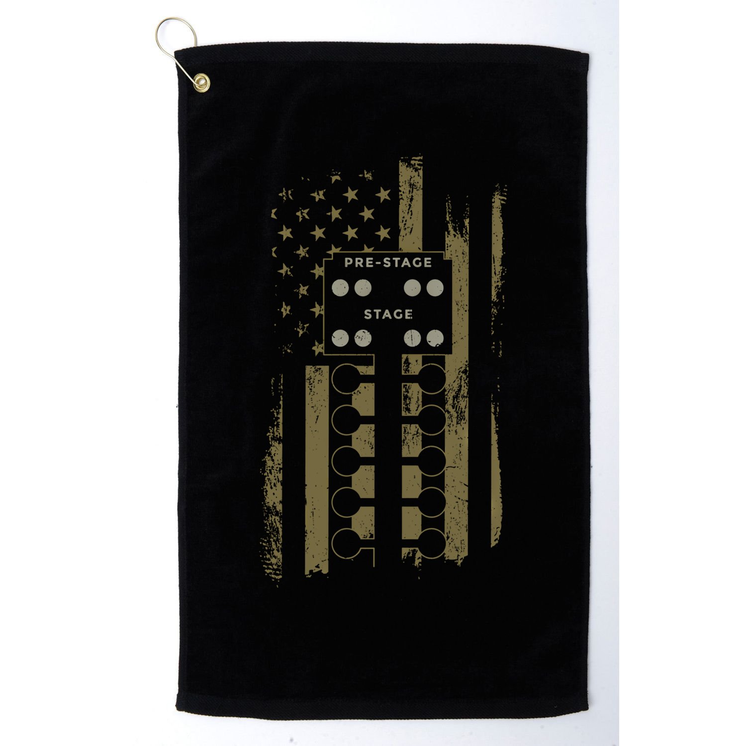 Drag Racing Race Car American Flag Vintage Camo Camouflage Funny Gift Golf Towel