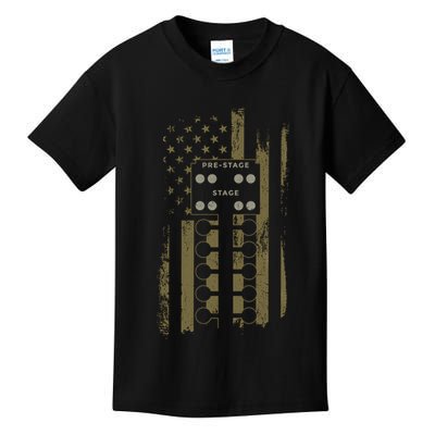 Drag Racing Race Car American Flag Vintage Camo Camouflage Funny Gift Kids T-Shirt