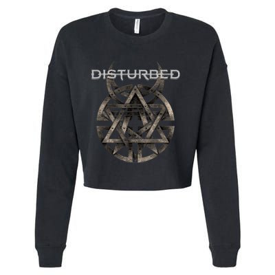 Disturbed Riveted Rock Music Band Cropped Pullover Crew