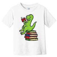 Dino Reading Read Reading Librarian Book Toddler T-Shirt