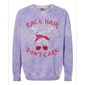 Drag Racing Race Car Girl Race Hair DonT Care Colorblast Crewneck Sweatshirt