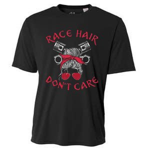 Drag Racing Race Car Girl Race Hair DonT Care Cooling Performance Crew T-Shirt