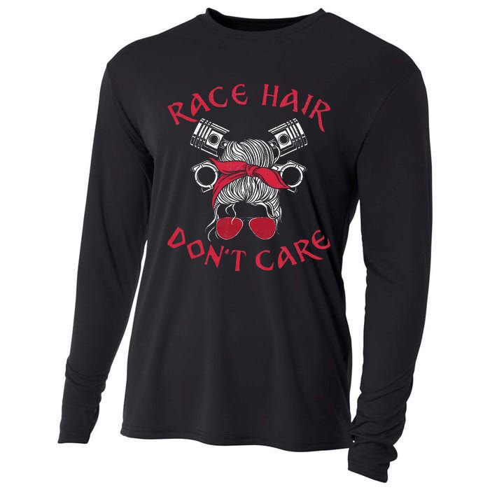 Drag Racing Race Car Girl Race Hair DonT Care Cooling Performance Long Sleeve Crew