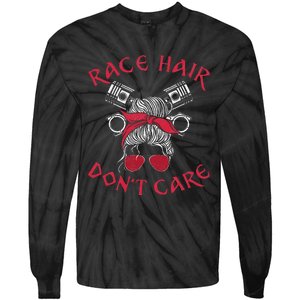 Drag Racing Race Car Girl Race Hair DonT Care Tie-Dye Long Sleeve Shirt