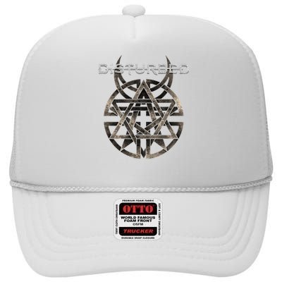 Disturbed RIVETED Rock Music Band High Crown Mesh Back Trucker Hat