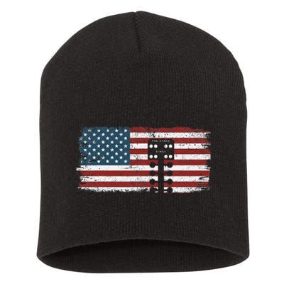 Drag Racing Race Car American Flag Vintage Short Acrylic Beanie