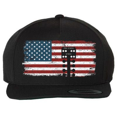 Drag Racing Race Car American Flag Vintage Wool Snapback Cap