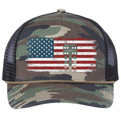 Drag Racing Race Car American Flag Vintage Retro Rope Trucker Hat Cap