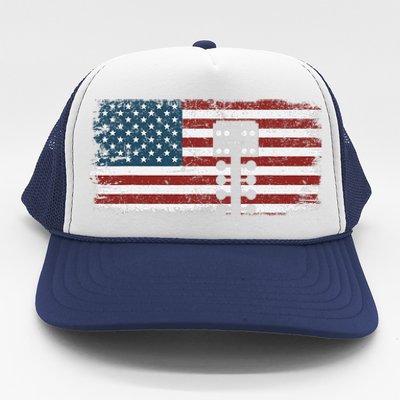 Drag Racing Race Car American Flag Vintage Trucker Hat