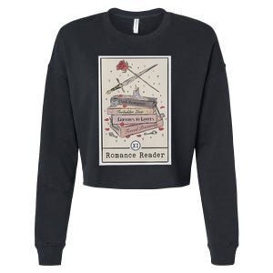 Dark Romance Reader Tarot Card Bookish Smut Reader Smutty Cropped Pullover Crew