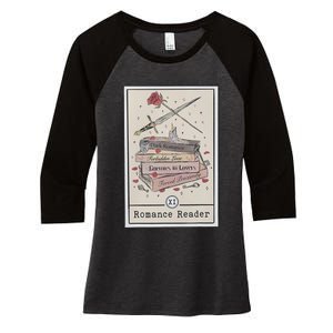 Dark Romance Reader Tarot Card Bookish Smut Reader Smutty Women's Tri-Blend 3/4-Sleeve Raglan Shirt