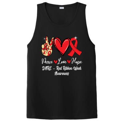 Dare – Red Ribbon Week Peace Love Hope Red Ribbon Gift PosiCharge Competitor Tank