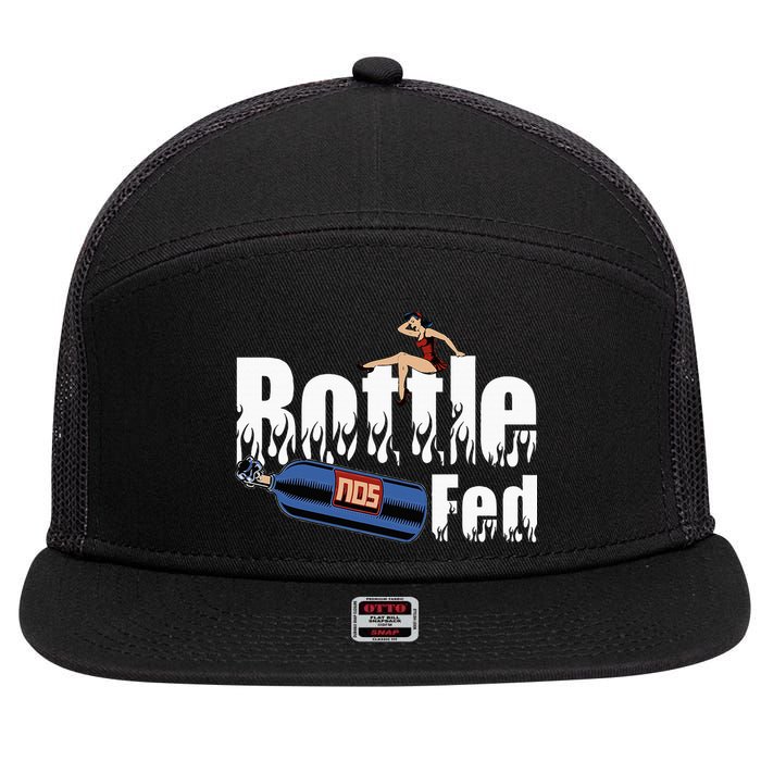Drag Racing Race Car Power Adder Nos Bottle Fed 7 Panel Mesh Trucker Snapback Hat