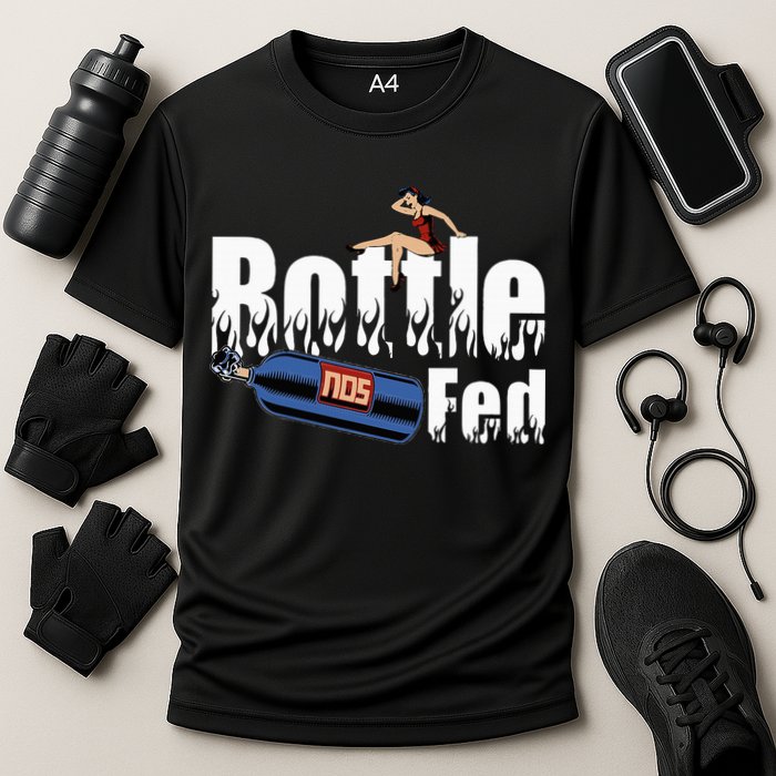Drag Racing Race Car Power Adder Nos Bottle Fed Cooling Performance Crew T-Shirt