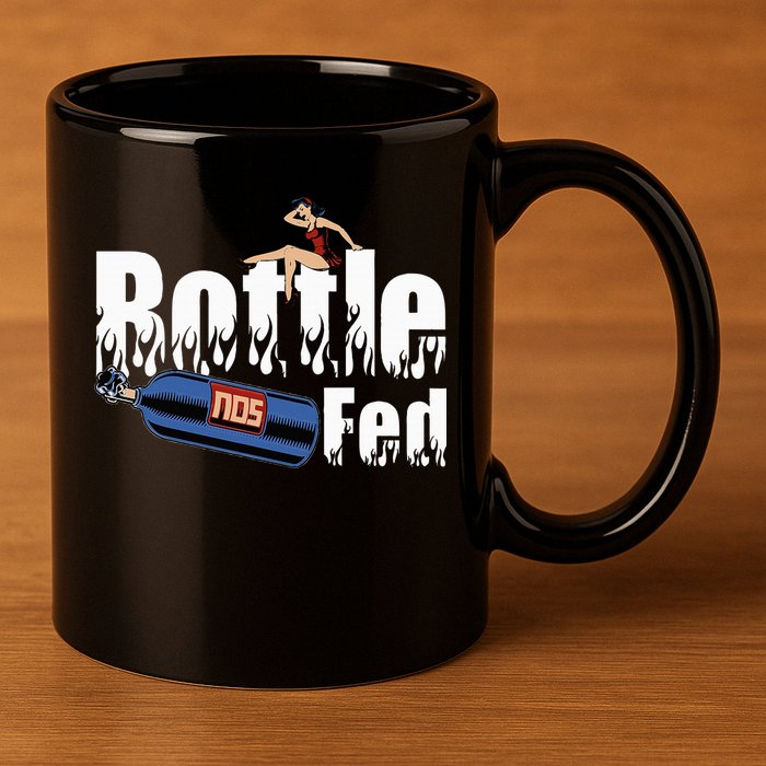 Drag Racing Race Car Power Adder Nos Bottle Fed 11oz C Handle Ceramic Mug