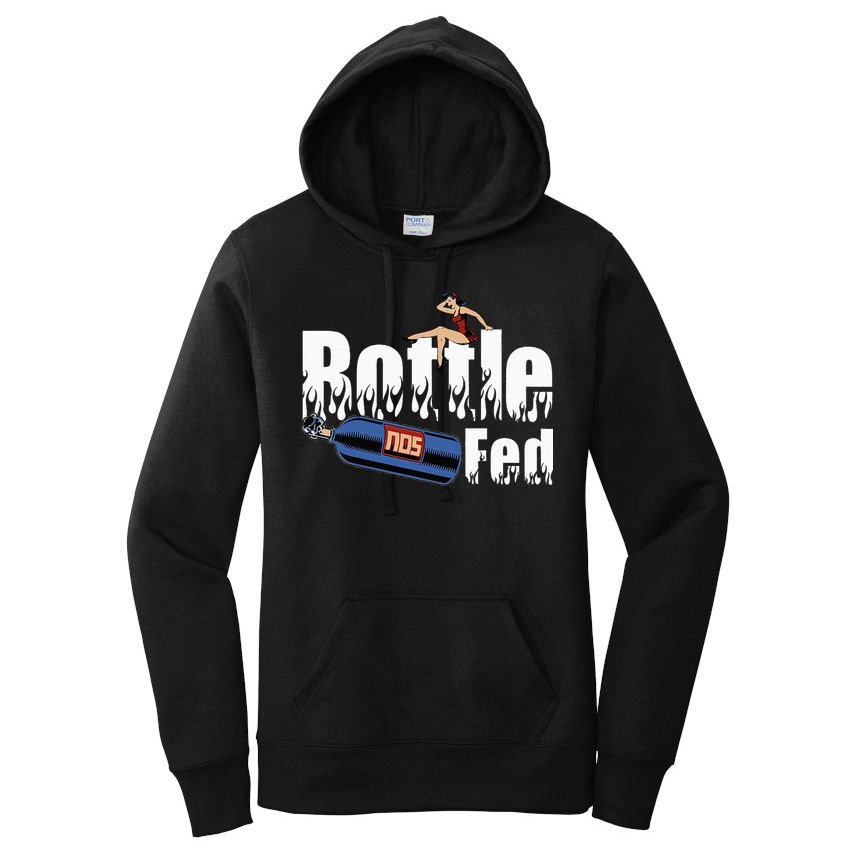 Drag Racing Race Car Power Adder Nos Bottle Fed Women's Pullover Hoodie