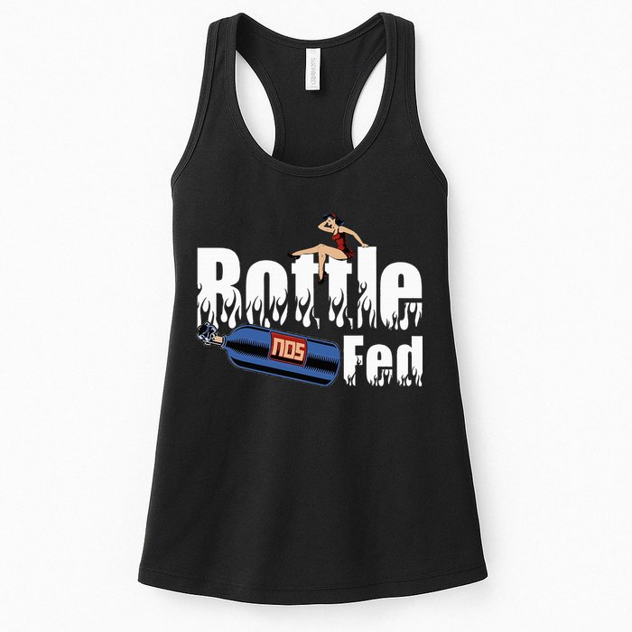 Drag Racing Race Car Power Adder Nos Bottle Fed Womens Tank Top