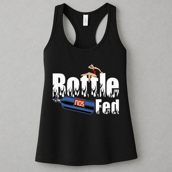 Drag Racing Race Car Power Adder Nos Bottle Fed Womens Tank Top
