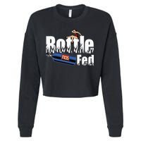 Drag Racing Race Car Power Adder Nos Bottle Fed Cropped Pullover Crew