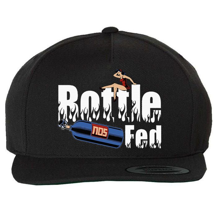 Drag Racing Race Car Power Adder Nos Bottle Fed Wool Snapback Cap