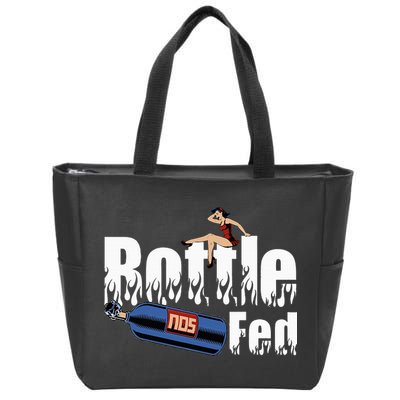 Drag Racing Race Car Power Adder Nos Bottle Fed Zip Tote Bag