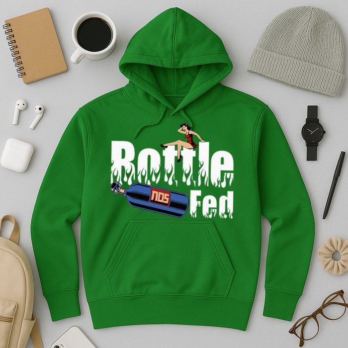 Drag Racing Race Car Power Adder Nos Bottle Fed Hoodie