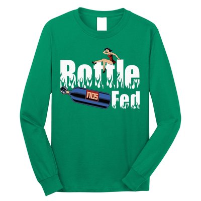 Drag Racing Race Car Power Adder Nos Bottle Fed Long Sleeve Shirt