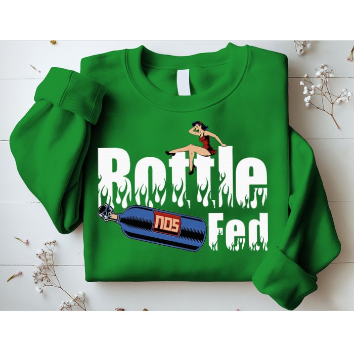 Drag Racing Race Car Power Adder Nos Bottle Fed Sweatshirt