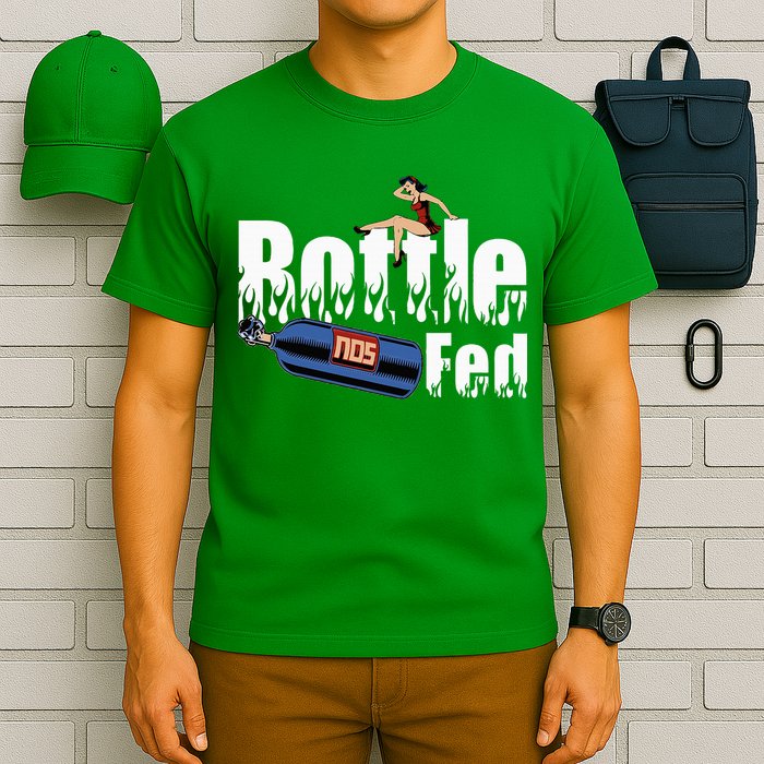Drag Racing Race Car Power Adder Nos Bottle Fed T-Shirt