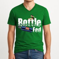 Drag Racing Race Car Power Adder Nos Bottle Fed V-Neck T-Shirt